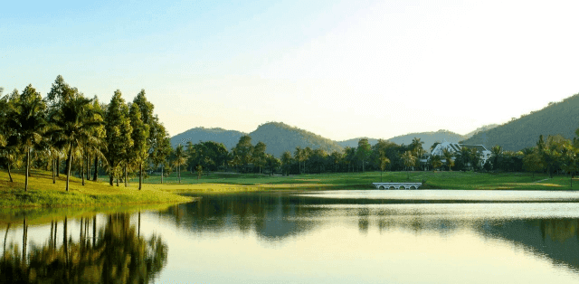 The Majestic Creek Country Club fairway and green - golf course Thailand