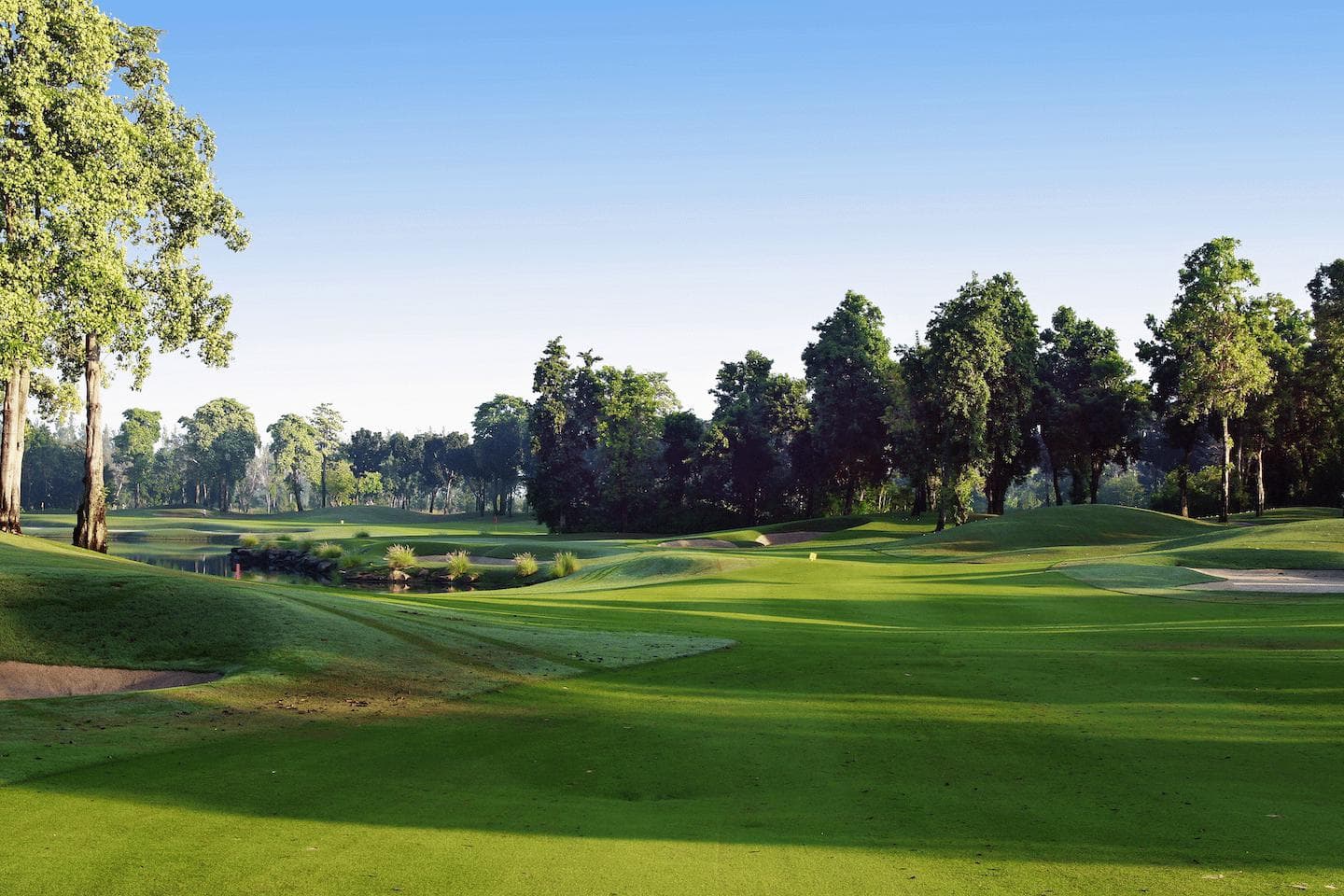 Lam Luk ka Country Club fairway and green - golf course Thailand