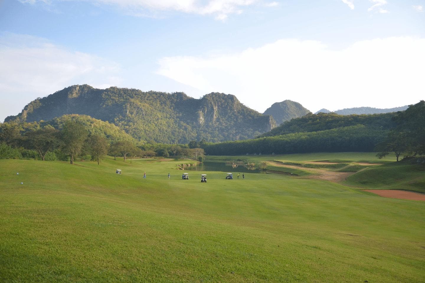 Khao Yai Country Club fairway and green - golf course Thailand