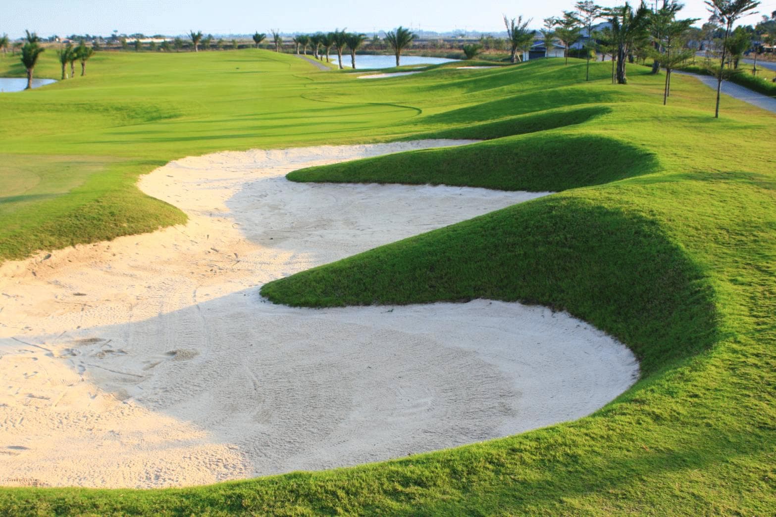 Ayutthaya Golf Club fairway and green - golf course Thailand