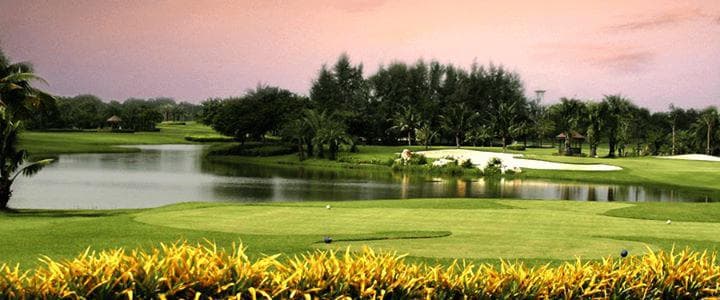 Bangpakong Riverside Country Club fairway and green - golf course Thailand