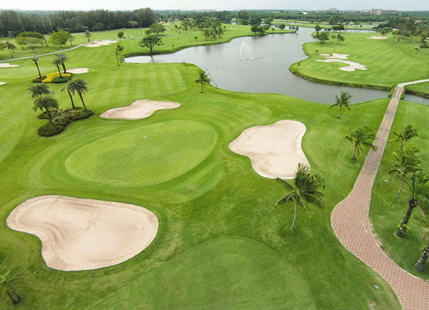 Bangpakong Riverside Country Club course scenery - book golf tee time Thailand